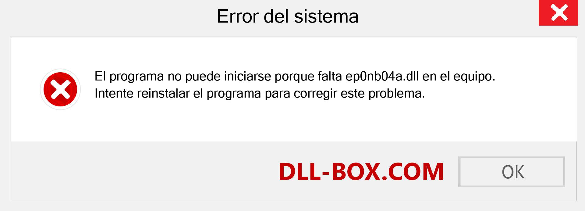 ¿Falta el archivo ep0nb04a.dll ?. Descargar para Windows 7, 8, 10 - Corregir ep0nb04a dll Missing Error en Windows, fotos, imágenes